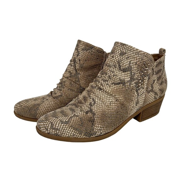 BareTraps Grafton Ankle Boots Women's Size 9.5 Tan Snake Embossed - Picture 13 of 13